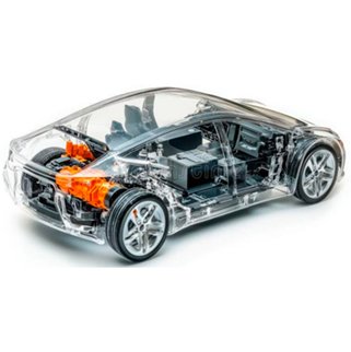 Electric Car Model With Internal Components